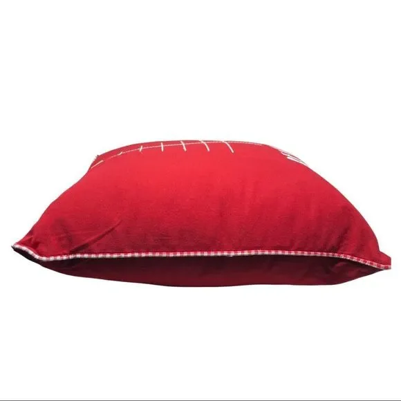 RAE DUNN Holiday Christmas Tree BELIEVE Embroidered Red Throw Pillow Knit Match - Picture 4 of 6